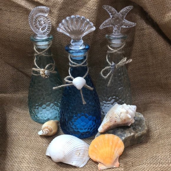 Beach Pebble Texture Seaside Glass set decor - Picture 1 of 11